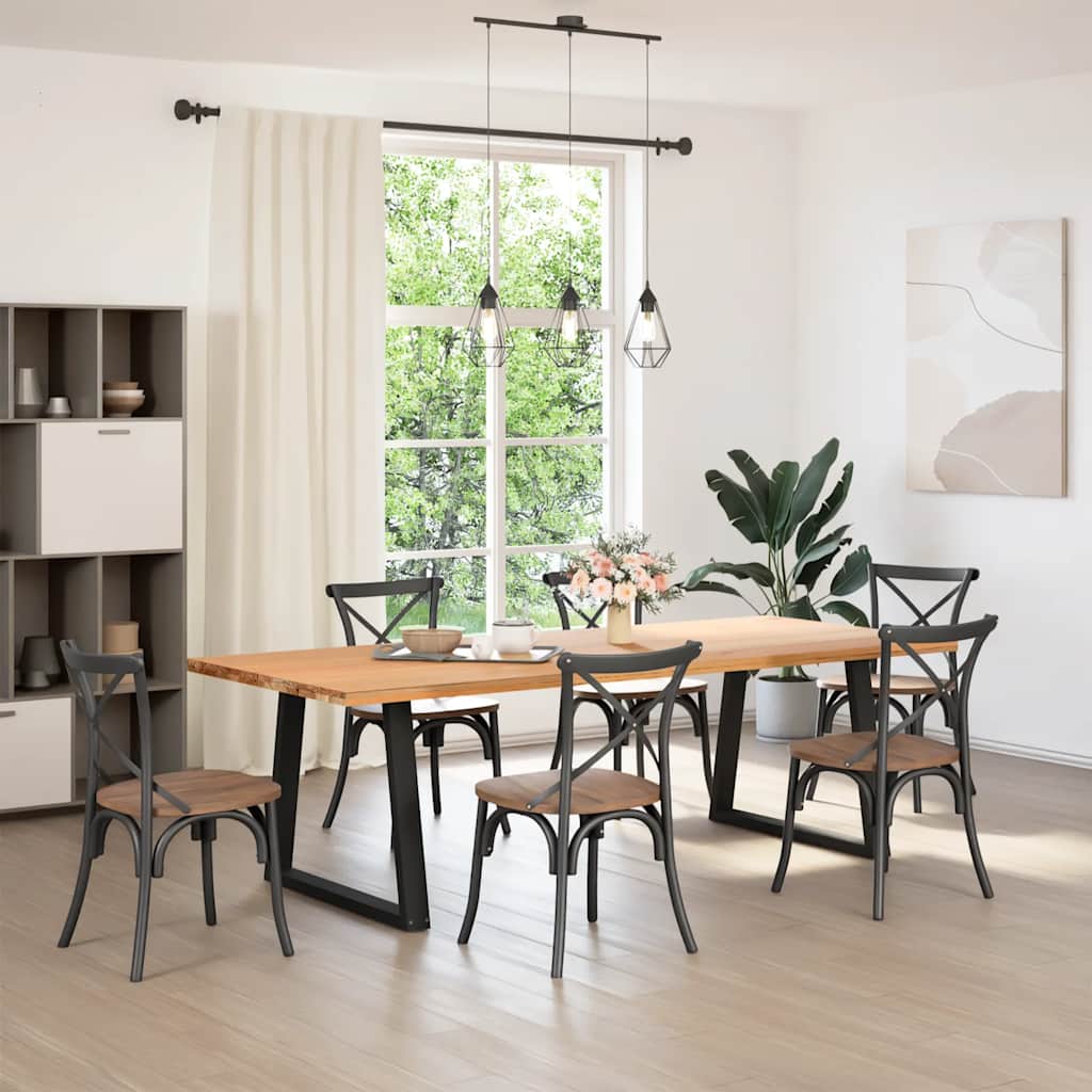 spisebordsben V-formet 2 stk. sort 80 x (72-73,3) cm stål