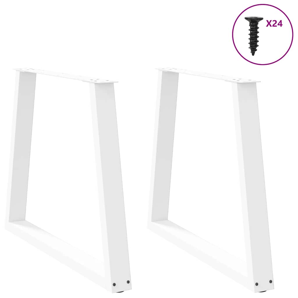 spisebordsben V-formet 2 stk. hvid 80x(72-73,3) cm stål