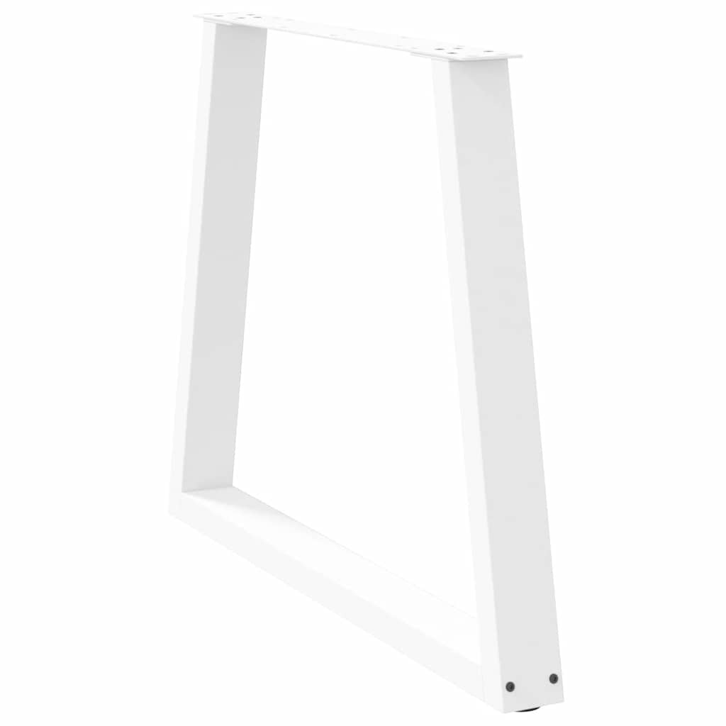 spisebordsben V-formet 2 stk. hvid 80x(72-73,3) cm stål