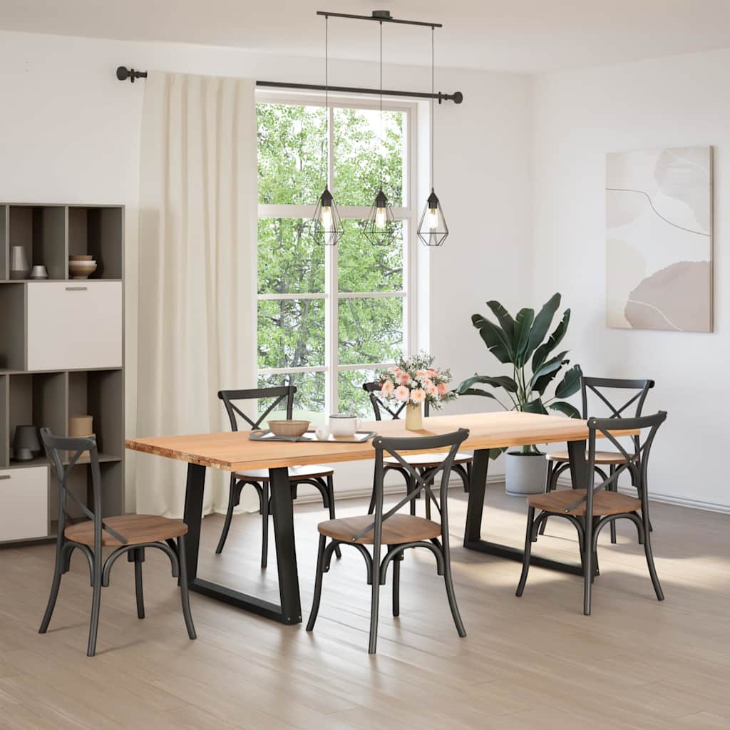 spisebordsben V-formet 2 stk. sort 90 x (72-73,3) cm stål