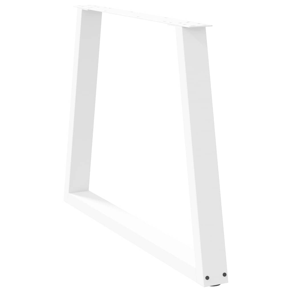 spisebordsben V-formet 2 stk. hvid 90 x (72-73,3) cm stål