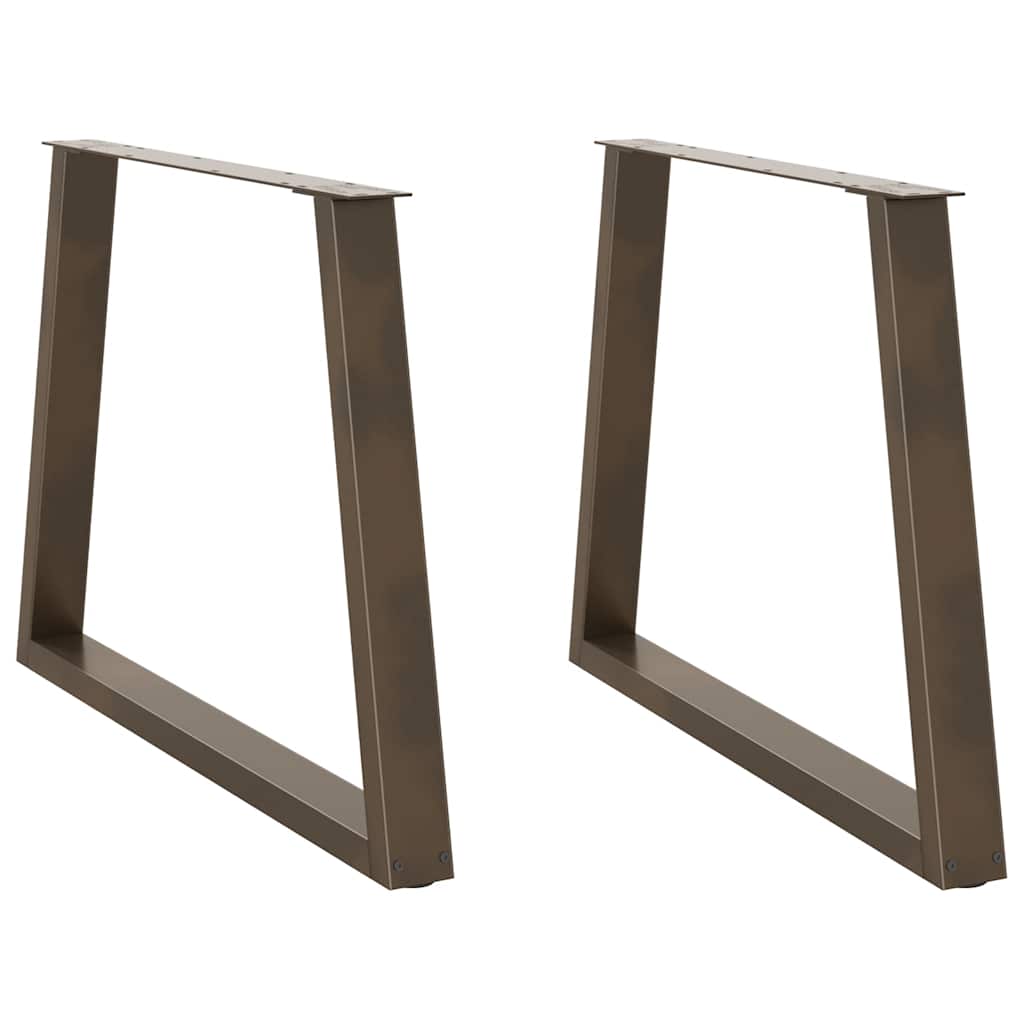 spisebordsben V-formet 2 stk. naturstål 90 x (72-73,3) cm stål