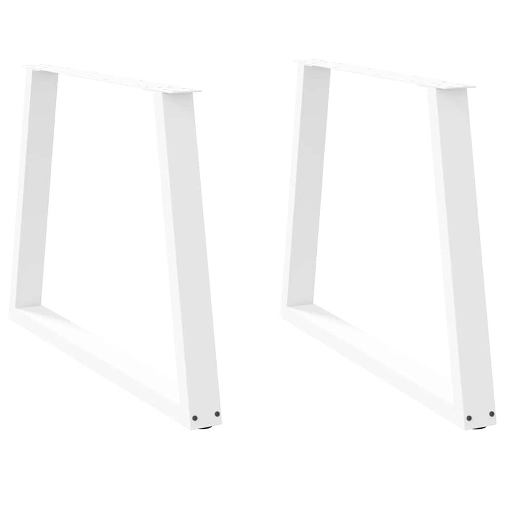 spisebordsben V-formet 2 stk. hvid 100x(72-73,3) cm stål
