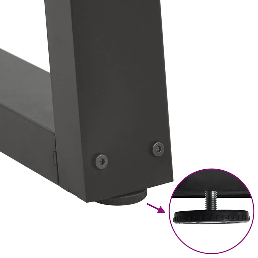 spisebordsben V-formet 3 stk. antracit 70 x (72-73,3) cm stål