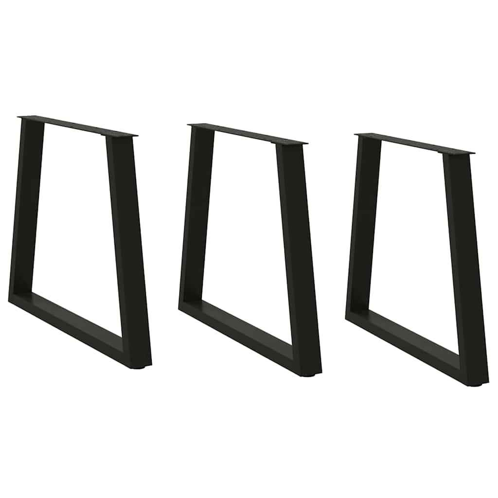 spisebordben V-formet 3 stk. sort 80 x (72-73,3) cm stål
