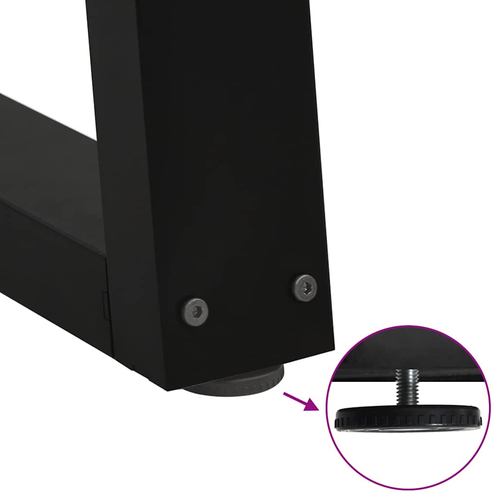 spisebordben V-formet 3 stk. sort 80 x (72-73,3) cm stål