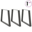 spisebordsben V-formet 3 stk. antracit 90 x (72-73,3) cm stål