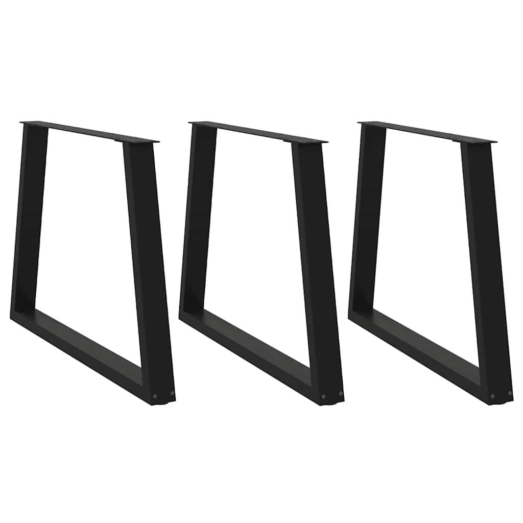 spisebordsben V-formet 3 stk. sort 100x(72-73,3) cm stål