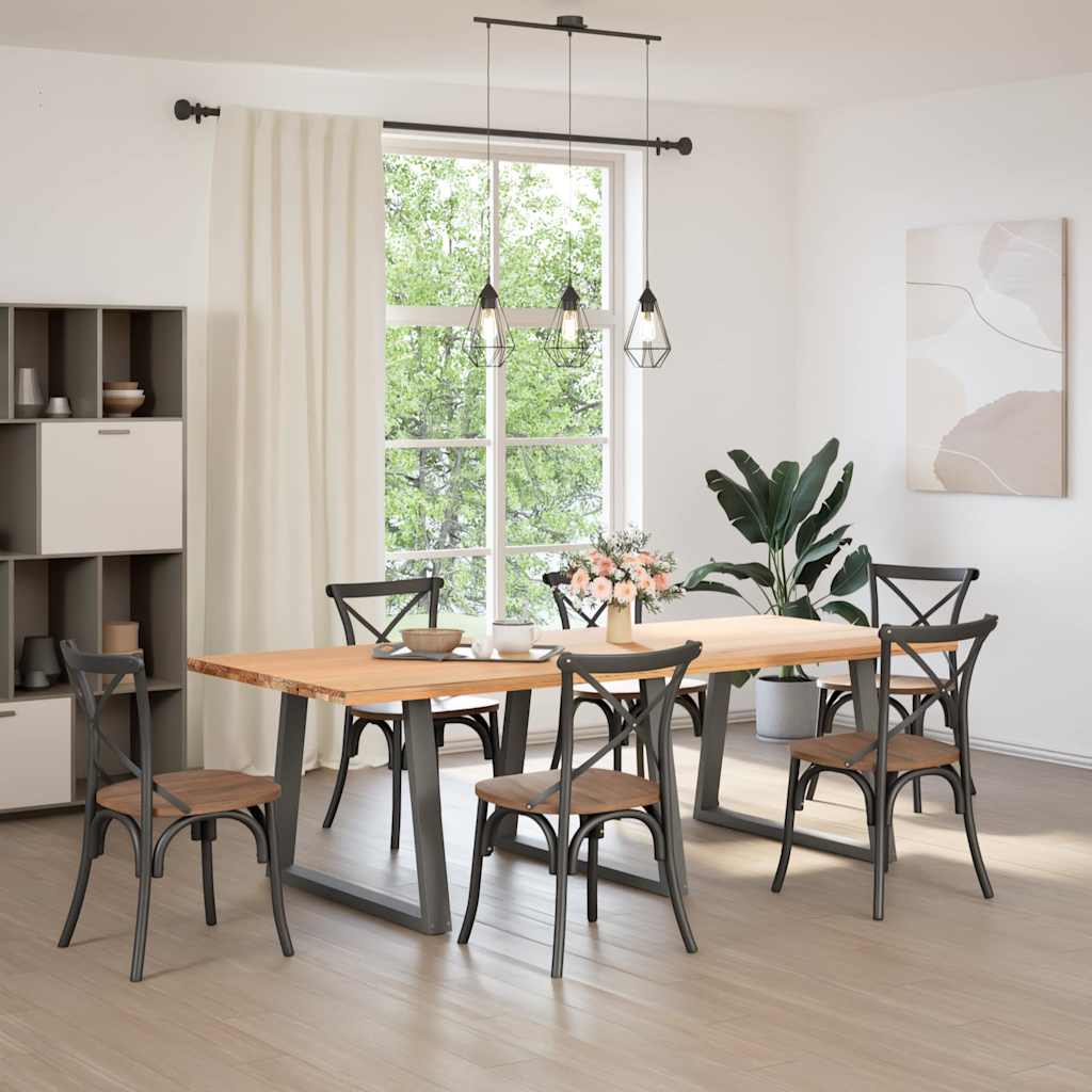 spisebordsben V-formet 3 stk. antracit 100x(72-73,3) cm stål