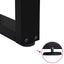 sofabordsben V-formet 2 stk. sort 30x(30-31,3) cm stål