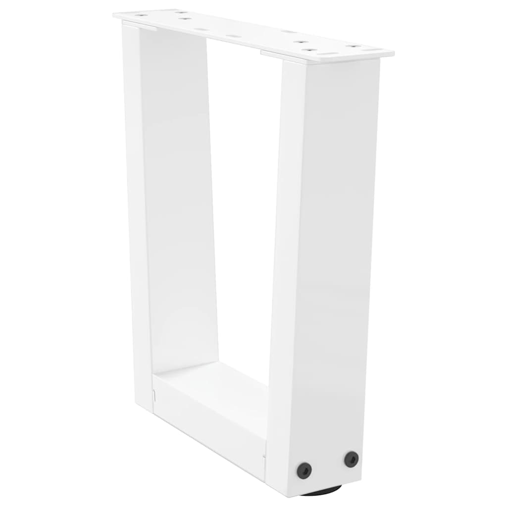 sofabordsben V-formet 2 stk. hvid 30x(30-31,3) cm stål