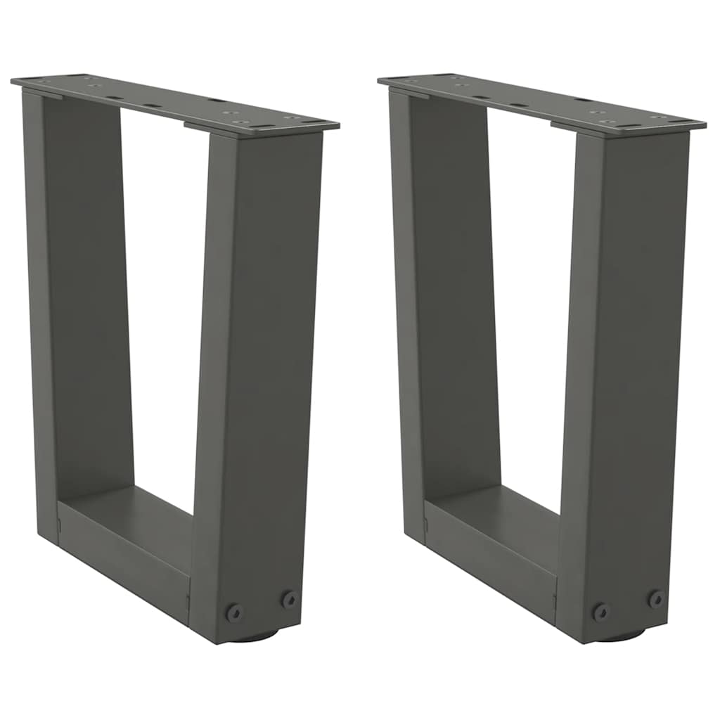 sofabordben V-formet 2 stk. antracit 30x(30-31,3) cm stål