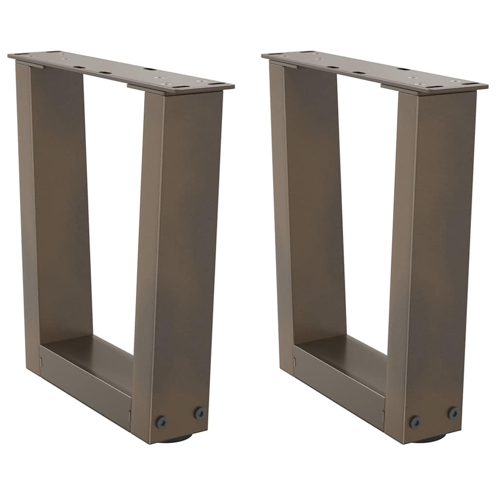 sofabordsben V-formet 2 stk. naturstål 30x(30-31,3) cm stål