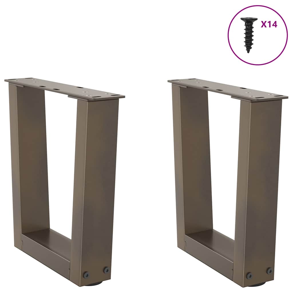 sofabordsben V-formet 2 stk. naturstål 30x(30-31,3) cm stål