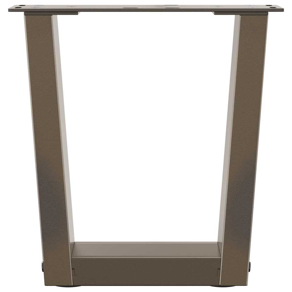 sofabordsben V-formet 2 stk. naturstål 30x(30-31,3) cm stål