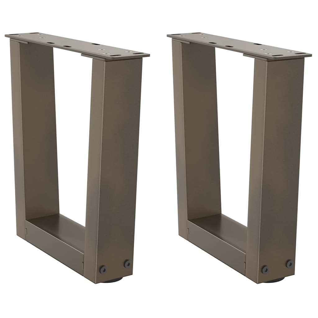 sofabordsben V-formet 2 stk. naturstål 40x(30-31,3) cm stål