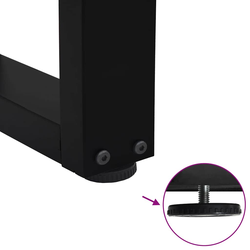 sofabordsben V-formet 2 stk. sort 50x(30-31,3) cm stål