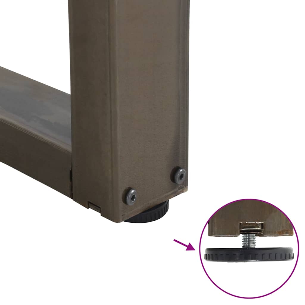 sofabordsben V-formet 2 stk. naturstål 50x(30-31,3) cm stål