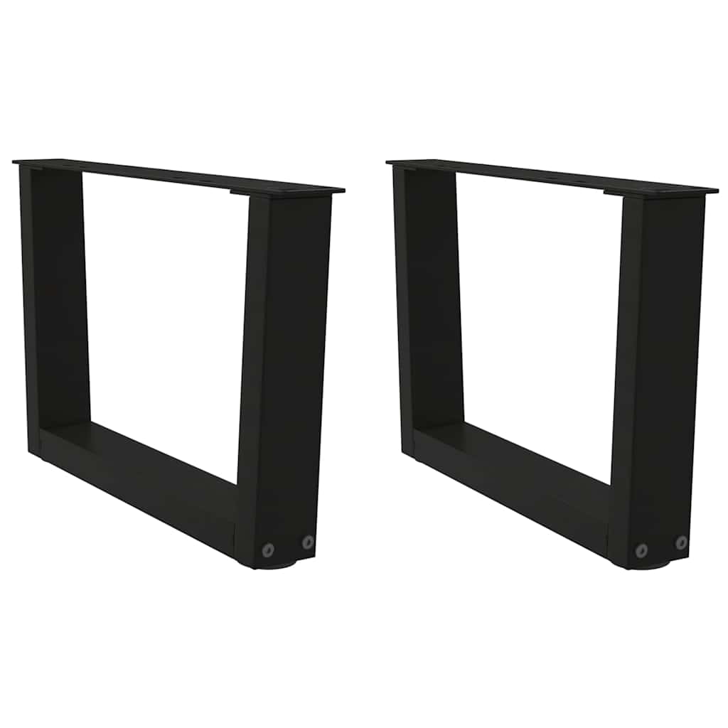 sofabordben V-formet 2 stk. sort 60 x (30-31,3) cm stål