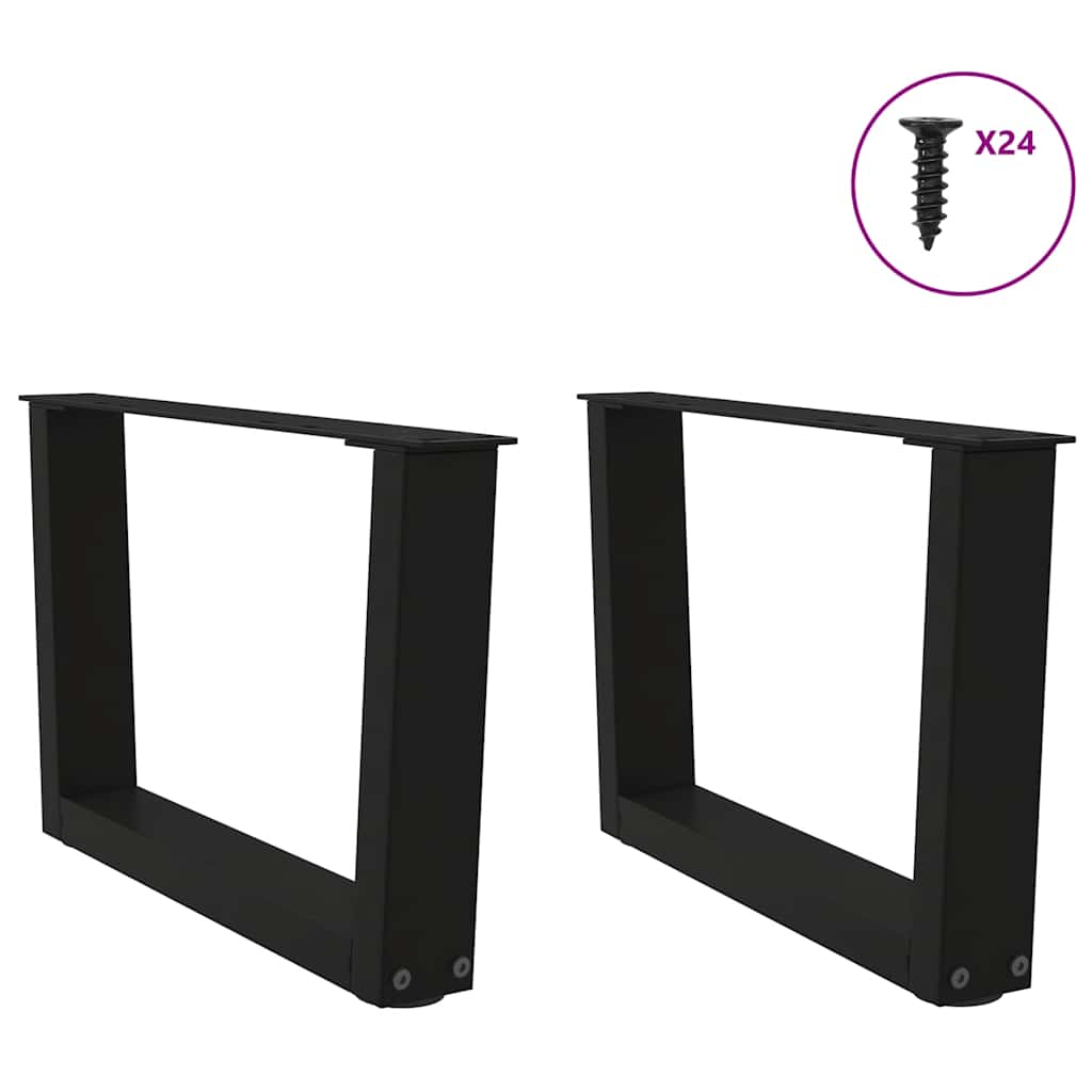 sofabordben V-formet 2 stk. sort 60 x (30-31,3) cm stål