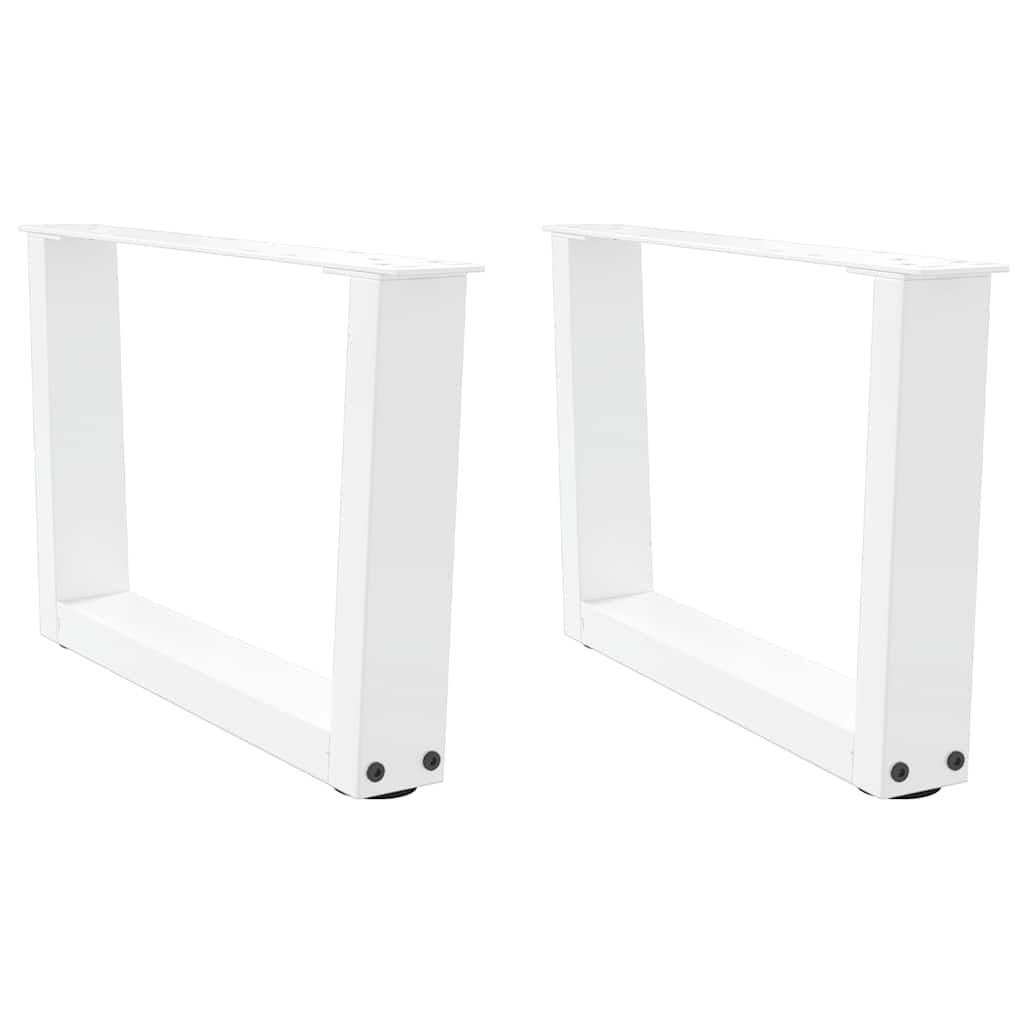 sofabordsben V-formet 2 stk. hvid 60 x (30-31,3) cm stål