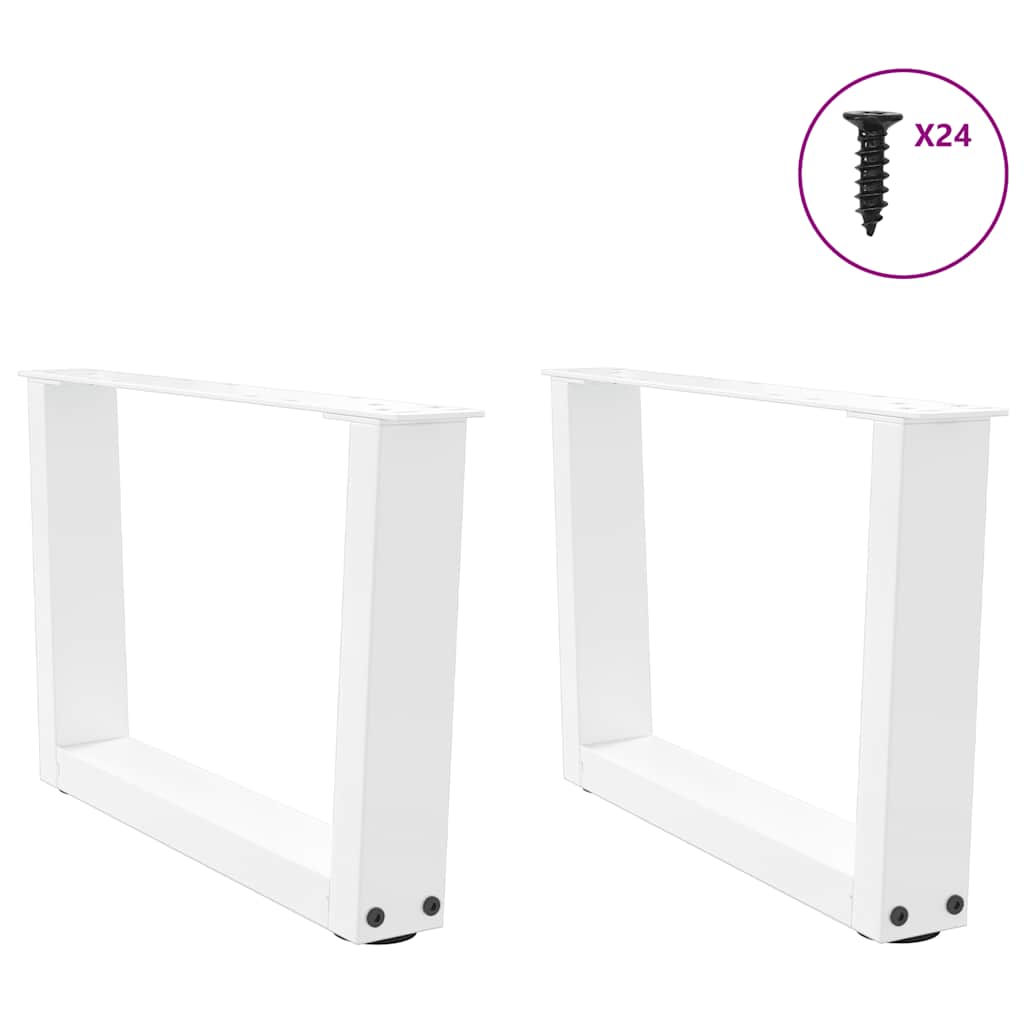 sofabordsben V-formet 2 stk. hvid 60 x (30-31,3) cm stål
