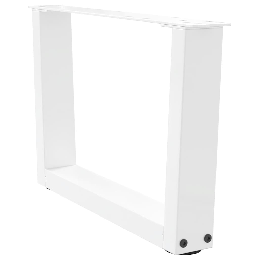 sofabordsben V-formet 2 stk. hvid 60 x (30-31,3) cm stål