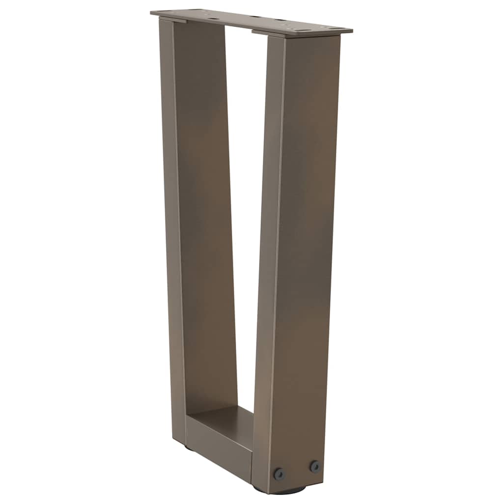 sofabordsben V-formet 2 stk. naturstål 28 x (42-43,3) cm stål