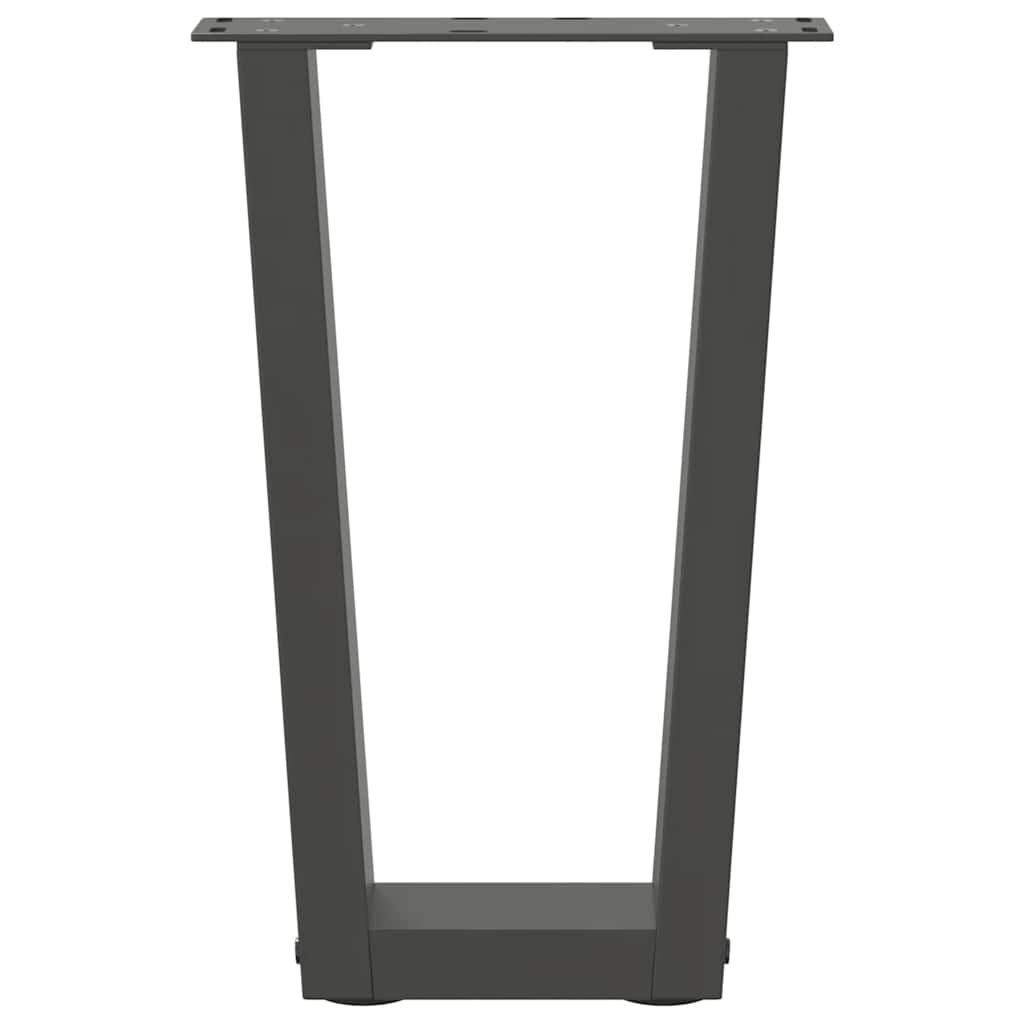 sofabordsben V-formet 2 stk. antracit 38 x (42-43,3) cm stål