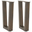 sofabordsben V-formet 2 stk. naturstål 38 x (42-43,3) cm stål