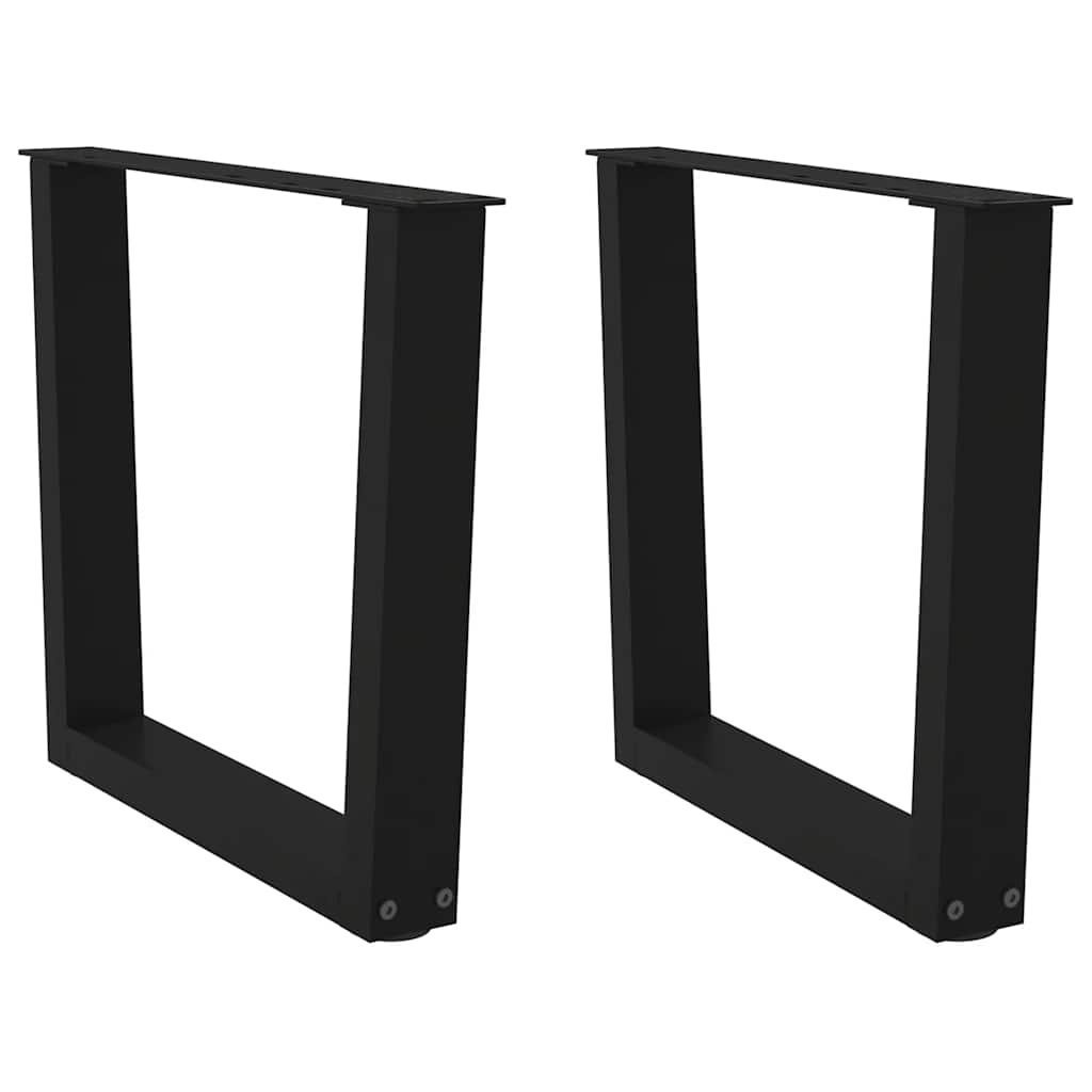 sofabordben V-formet 2 stk. sort 50x(42-43,3) cm stål