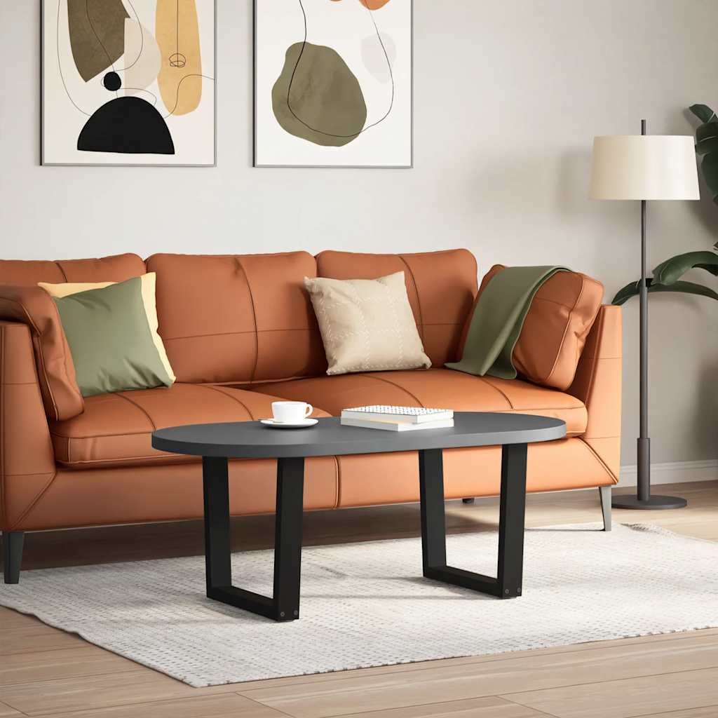 sofabordben V-formet 2 stk. sort 50x(42-43,3) cm stål