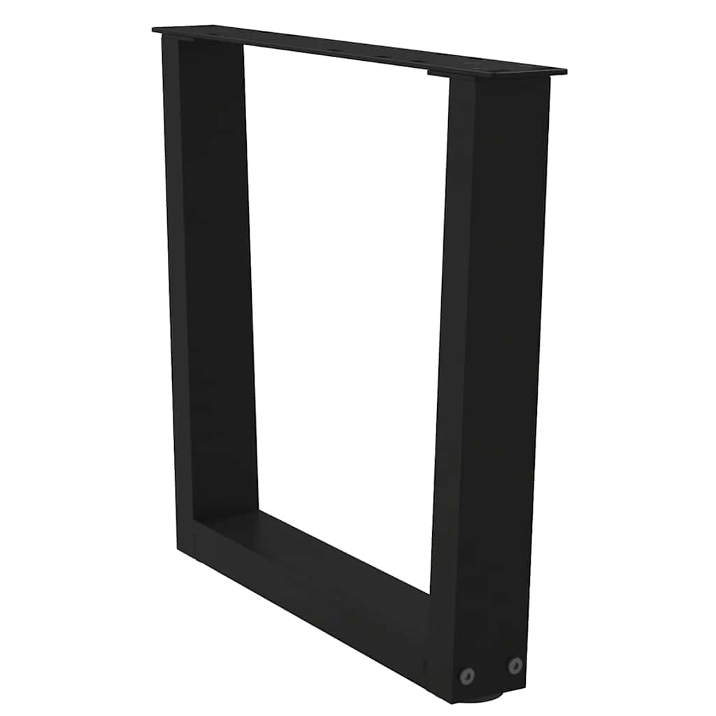 sofabordben V-formet 2 stk. sort 50x(42-43,3) cm stål
