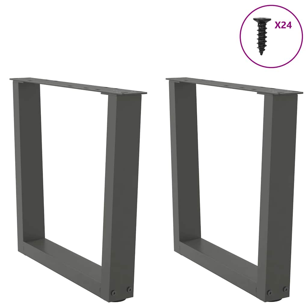 sofabordsben V-formet 2 stk. antracit 60x(42-43,3) cm stål