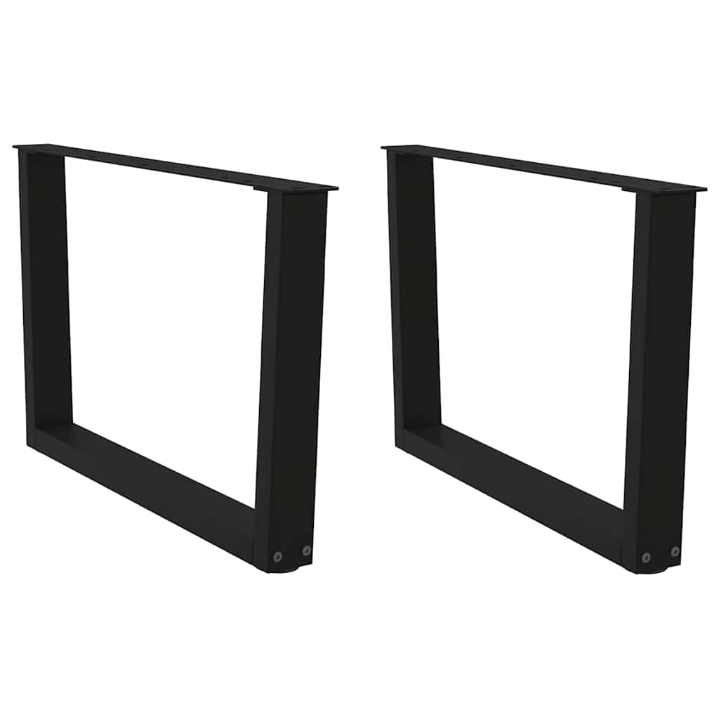 sofabordsben V-formet 2 stk. sort 70 x (42-43,3) cm stål