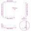 spisebordsben V-formet 2 stk. sort 60 x (72-73,3) cm stål