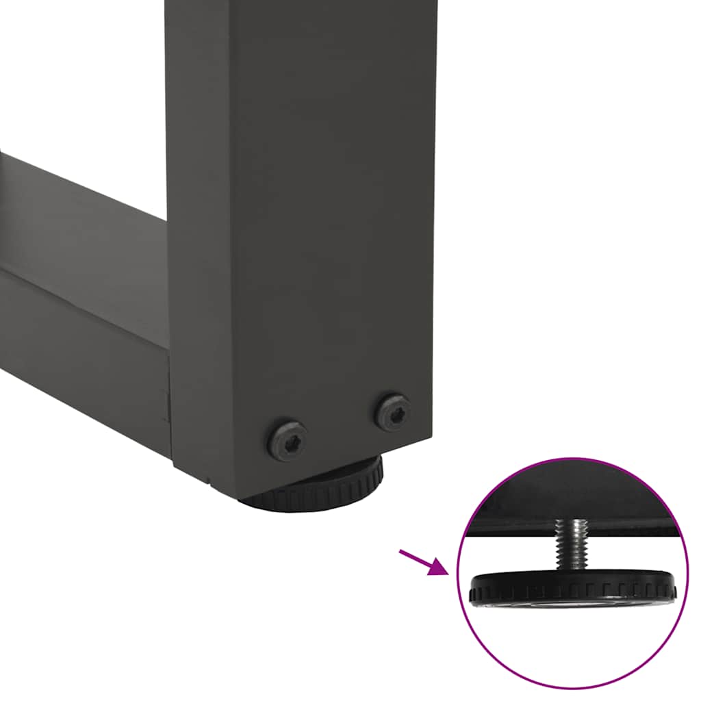spisebordsben V-formet 2 stk. antracit 60 x (72-73,3) cm stål