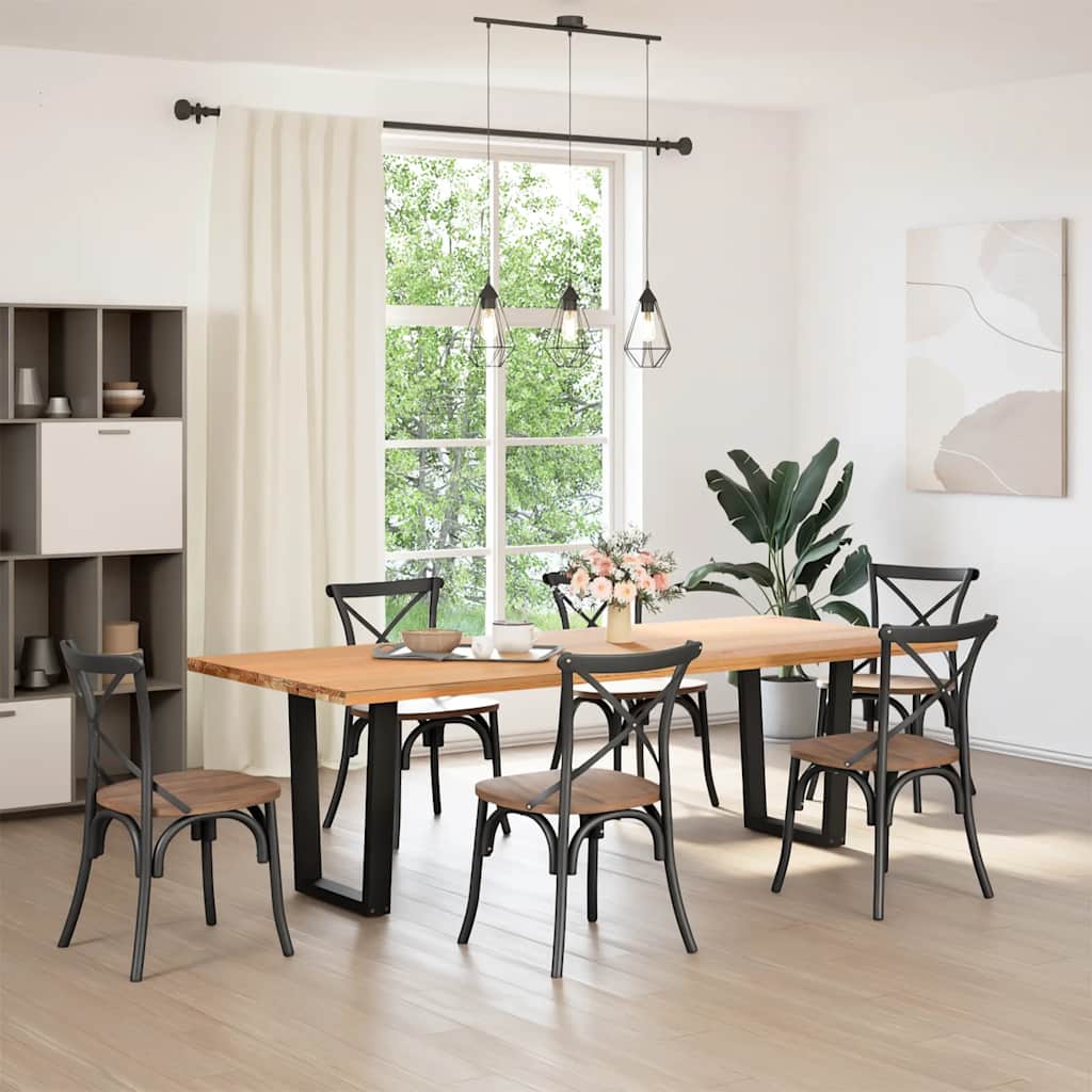 spisebordsben V-formet 2 stk. sort 70 x (72-73,3) cm stål