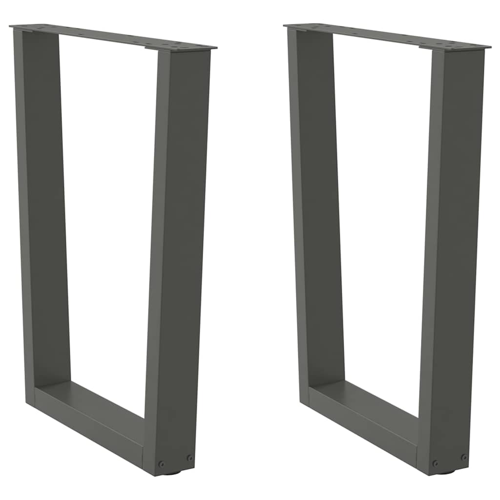 spisebordsben V-formet 2 stk. antracit 70 x (72-73,3) cm stål