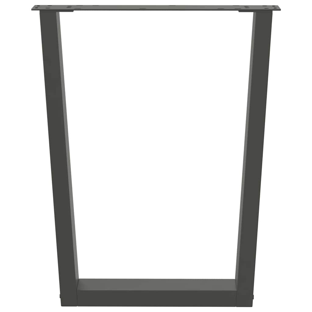 spisebordsben V-formet 2 stk. antracit 70 x (72-73,3) cm stål