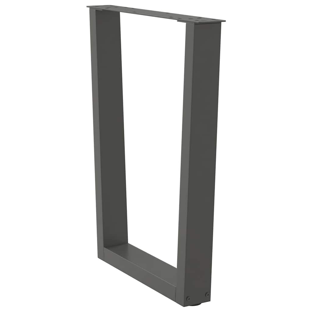 spisebordsben V-formet 2 stk. antracit 70 x (72-73,3) cm stål
