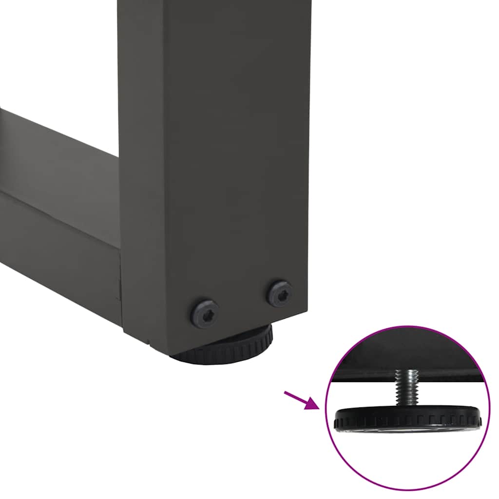 spisebordsben V-formet 2 stk. antracit 80x(72-73,3) cm stål