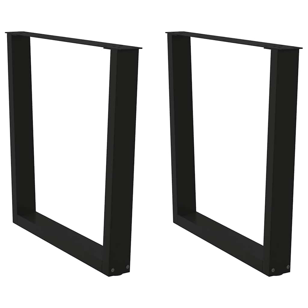 spisebordsben V-formet 2 stk. sort 90 x (72-73,3) cm stål