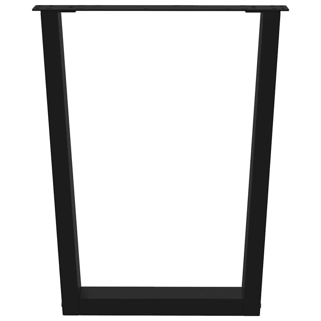 spisebordsben V-formet 3 stk. sort 70 x (72-73,3) cm stål