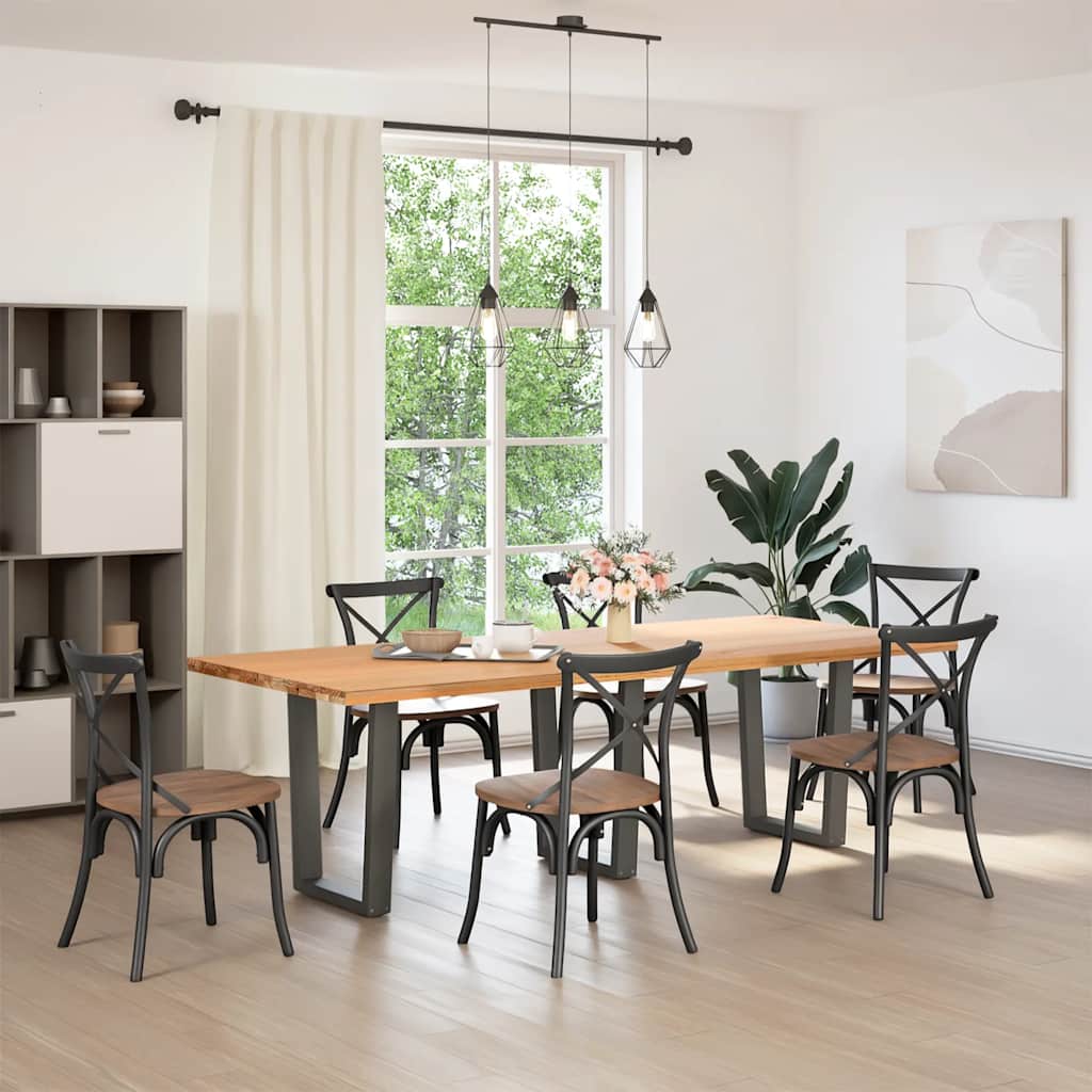 spisebordsben V-formet 3 stk. antracit 70 x (72-73,3) cm stål