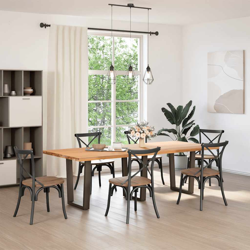 spisebordsben V-formet 3 stk. naturstål 70 x (72-73,3) cm stål