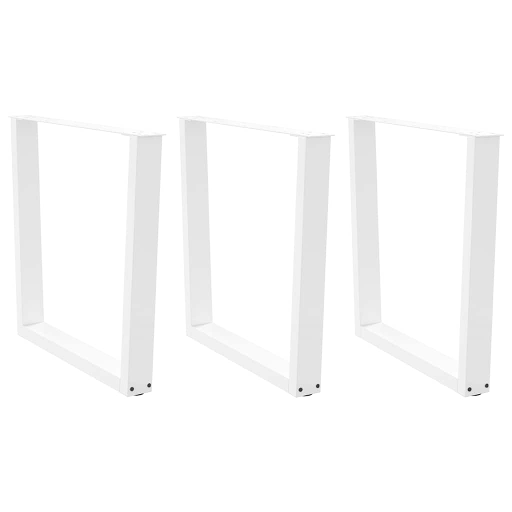 spisebordsben V-formet 3 stk. hvid 80x(72-73,3) cm stål