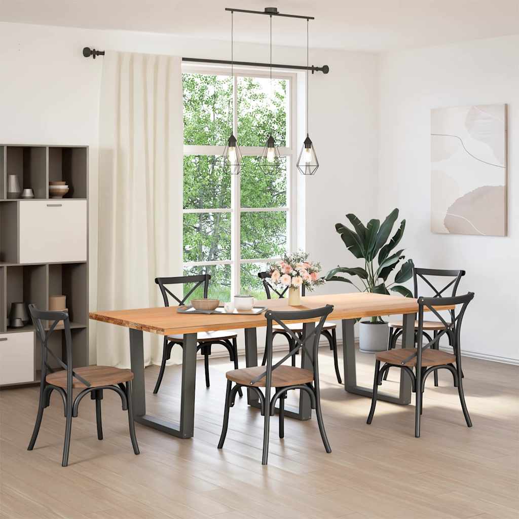 spisebordsben V-formet 3 stk. antracit 80x(72-73,3) cm stål