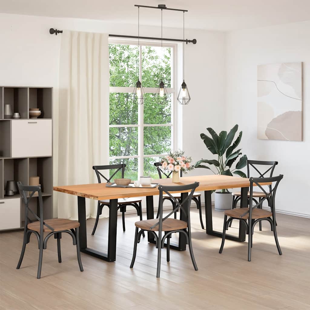 spisebordben V-formet 3 stk. sort 90 x (72-73,3) cm stål