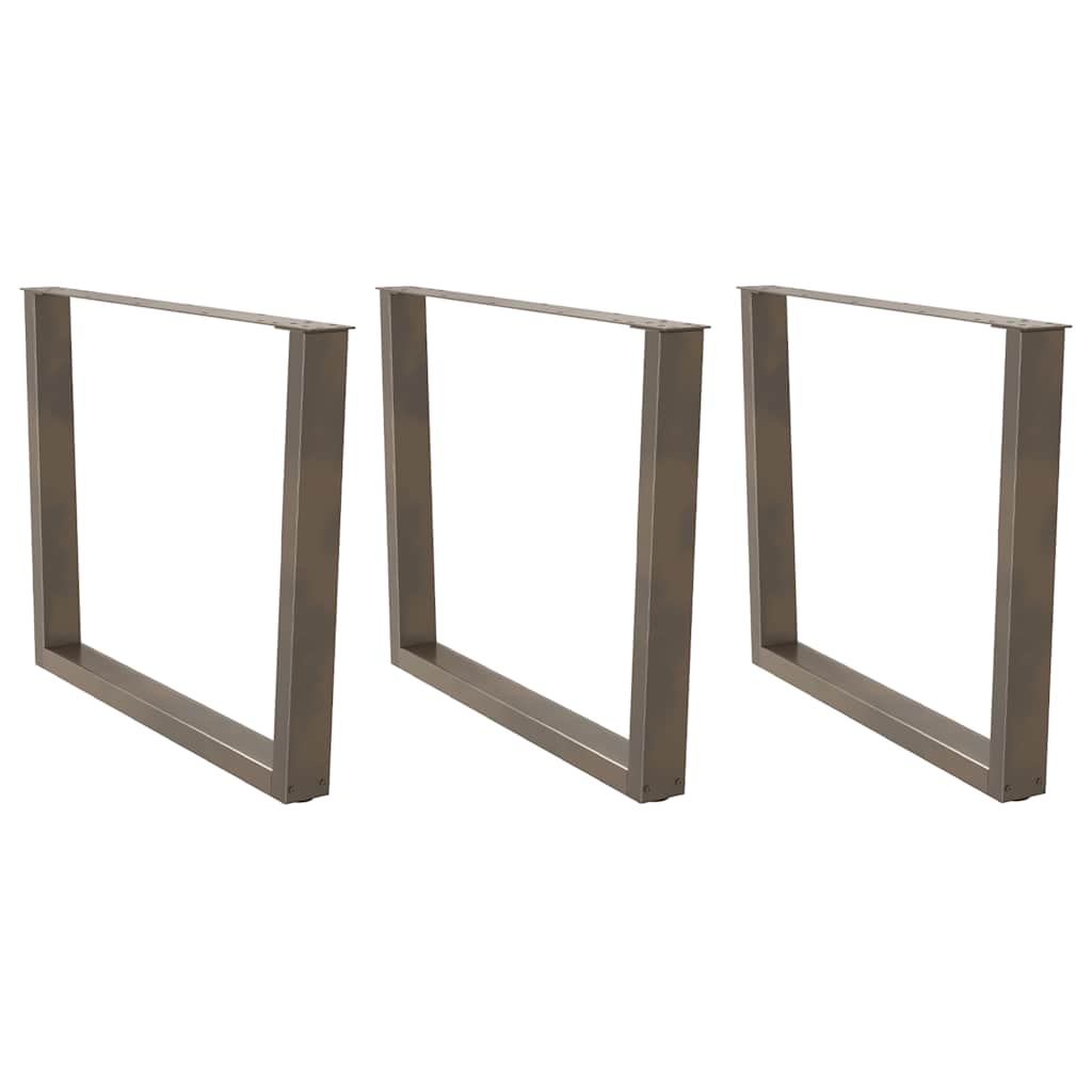 spisebordben V-formet 3 stk. naturstål 100x(72-73,3) cm stål